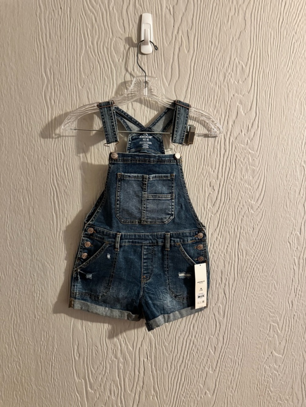 Jordache Dark Blue Denim Short Overalls for Kids
